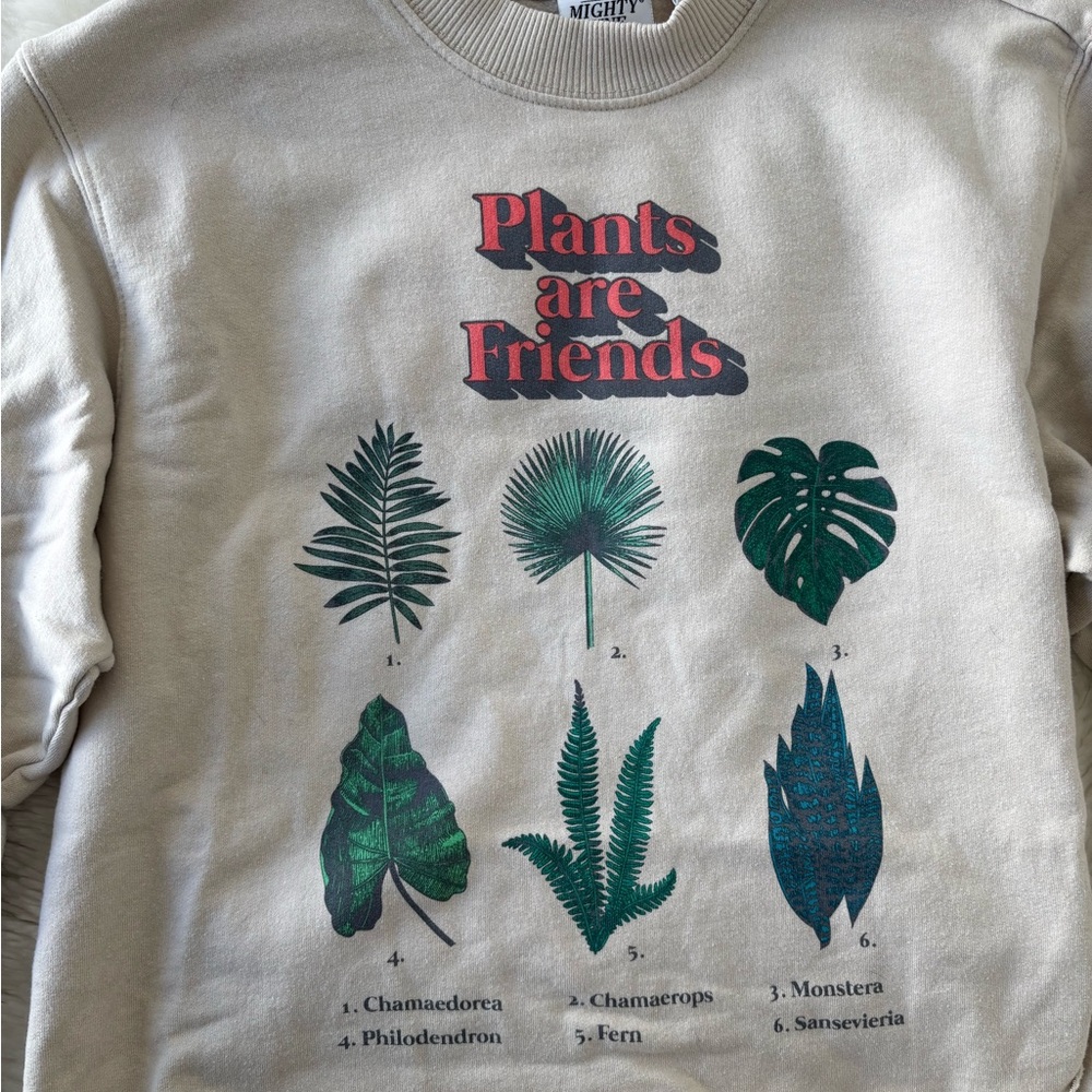 omighty Cream 'Plants are Friends' Sweatshirt